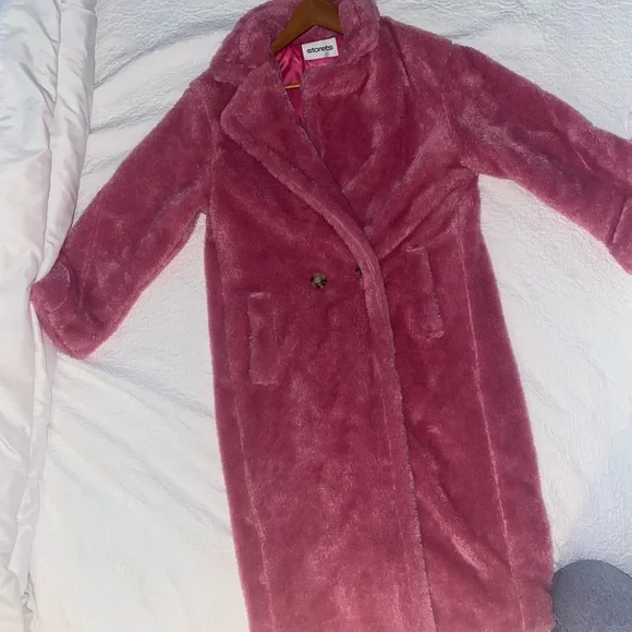 Storets Hot Pink Faux Fur Coat - Picture 4 of 5